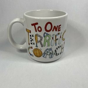 Russ Berrie To One Terrific Coach Coffee Mug White Collectible Cup no. 12057